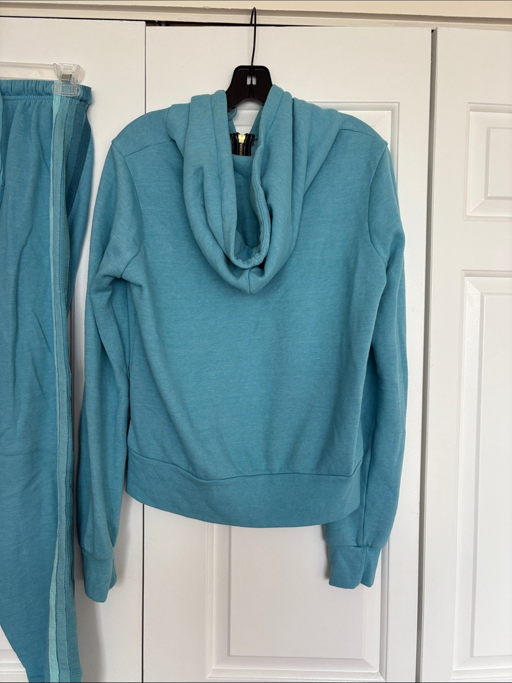 Aviator Nation Teal Zip Hoodie & Jogger Set with Stripe Detail - Picture 3 of 6